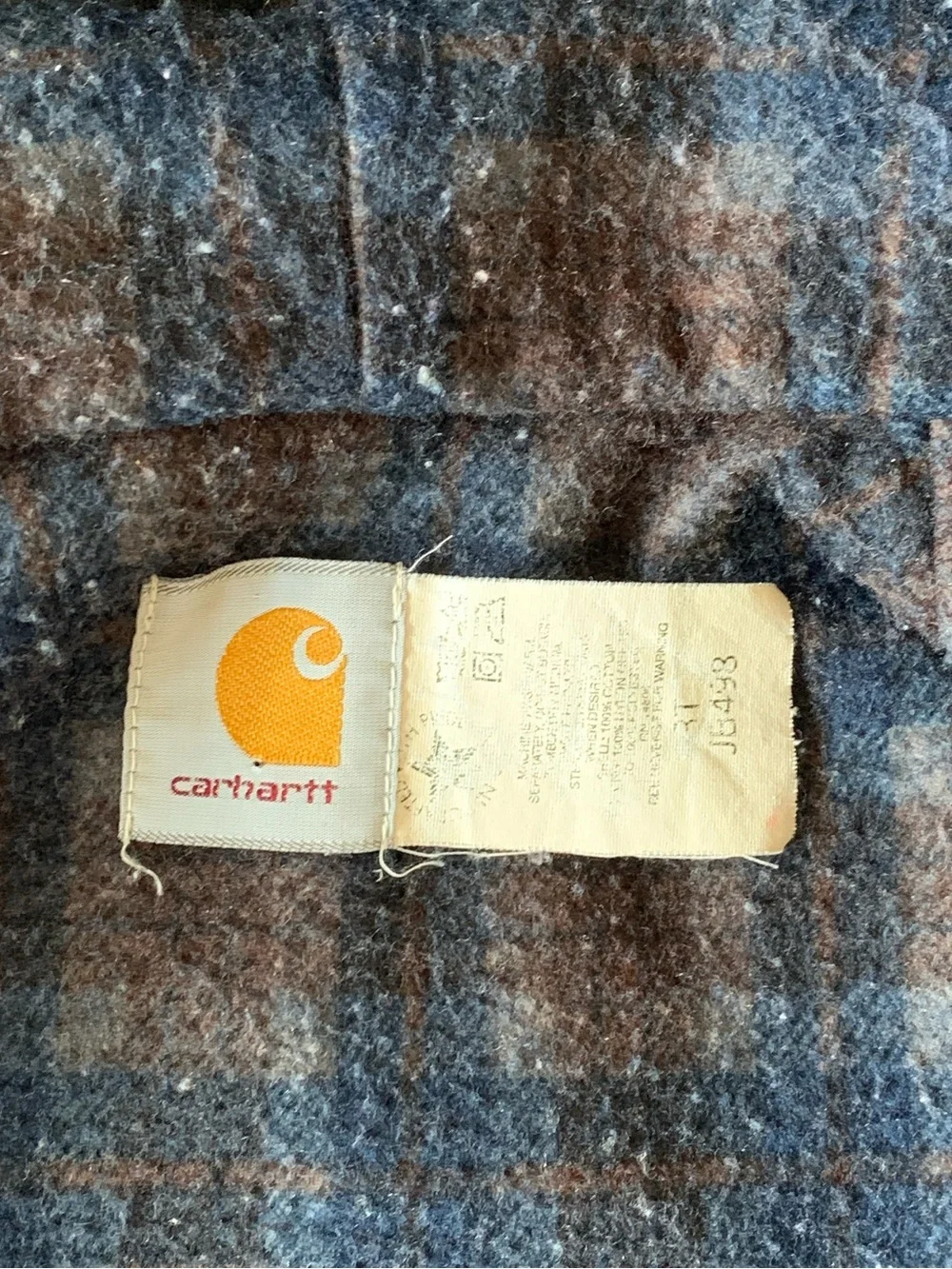 Carhartt Vintage Blanket Lined Blue Jean Denim Kid’s Hooded Jacket Chore Coat 3T
